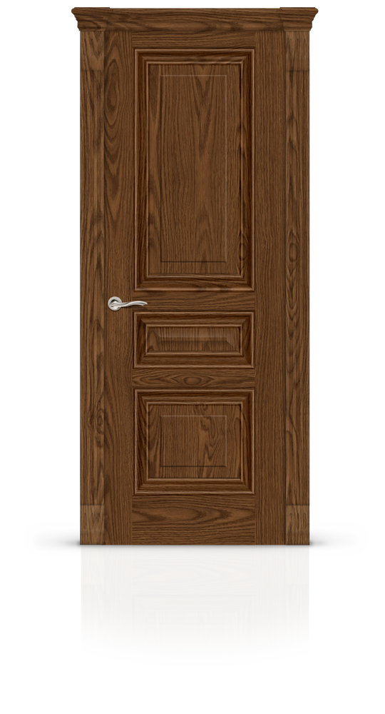 Межкомнатная дверь Элеганс-3 остекленная дуб мореный 21174