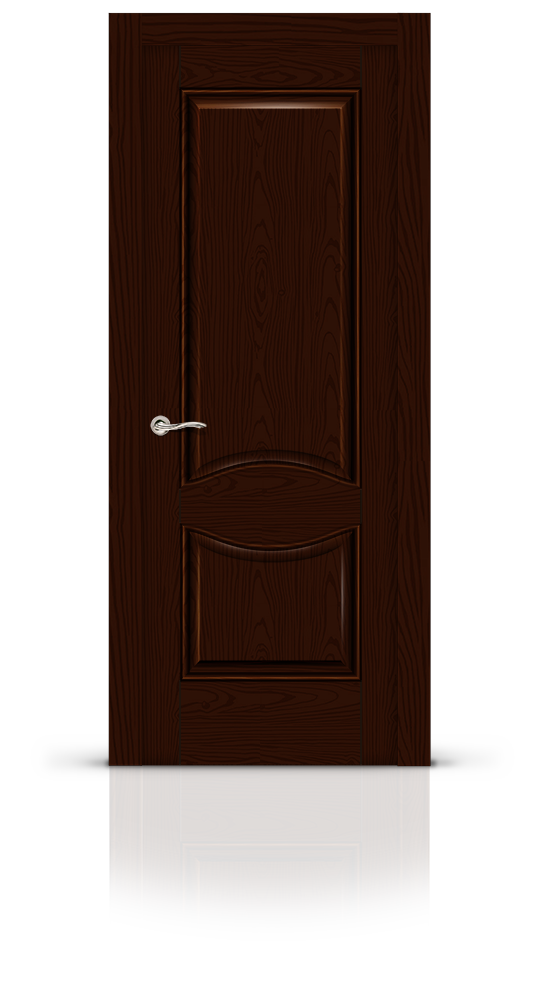 Межкомнатная дверь Онтарио остекленная ясень шоколад 14392