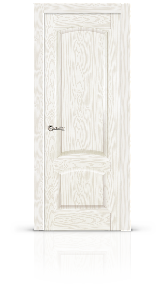 Межкомнатная дверь Александрит остекленная белый ясень 19088