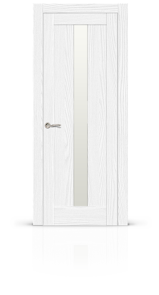 Межкомнатная дверь Маэстрио остекленная экошпон ясень серебро 8746