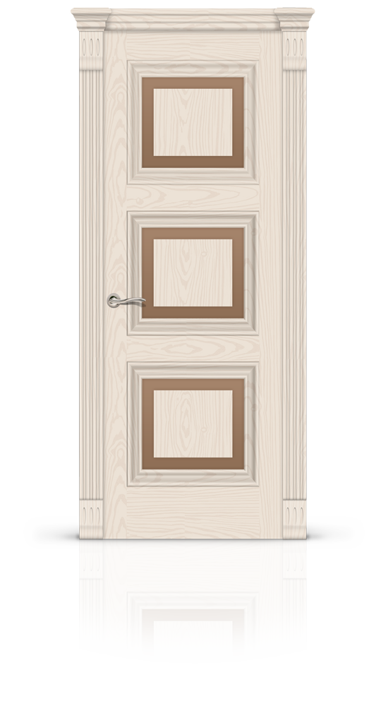 Межкомнатная дверь Элеганс-8 остекленная ясень крем 21375