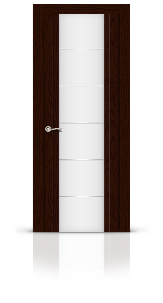Межкомнатная дверь Виконт остекленная ясень шоколад 7788