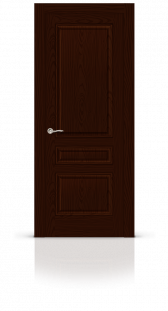 Межкомнатная дверь Малахит-2 в багете глухая ясень шоколад 21708