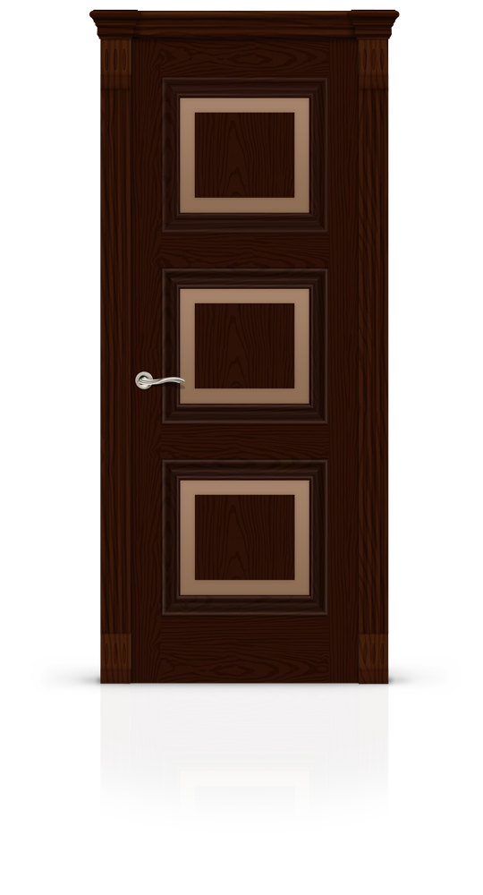 Межкомнатная дверь Элеганс-8 остекленная ясень шоколад 21397