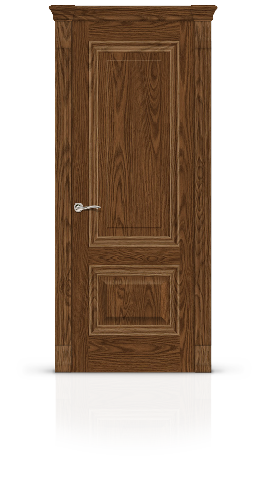 Межкомнатная дверь Элеганс-4 остекленная дуб мореный 21204