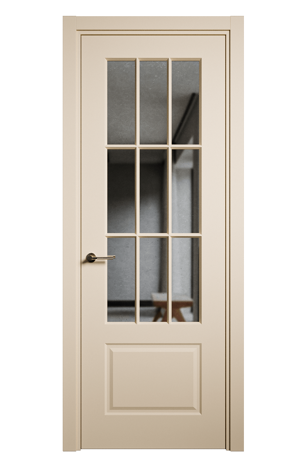 Межкомнатная дверь Олимп остекленная эмаль ral 9001 22948