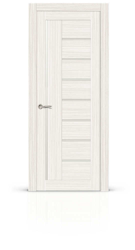 Межкомнатная дверь Верджинио остекленная экошпон беленый дуб 8809