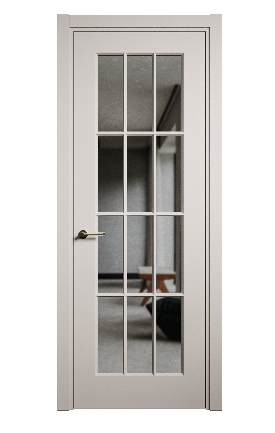 Межкомнатная дверь Олимп-2 остекленная эмаль ral 7047 23013