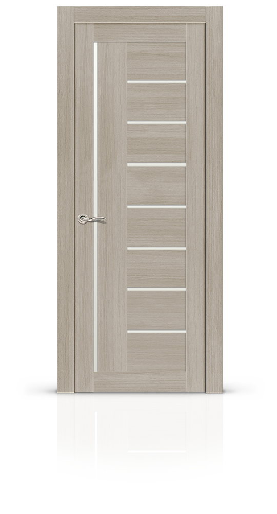 Межкомнатная дверь Верджинио остекленная экошпон ясень кремовый 8821