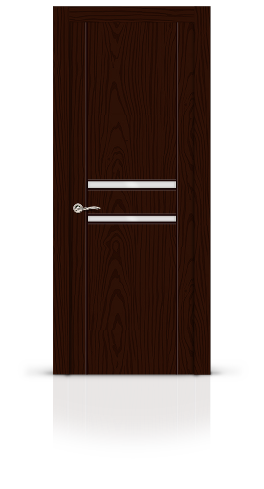 Межкомнатная дверь Турин-2 остекленная ясень шоколад 7949
