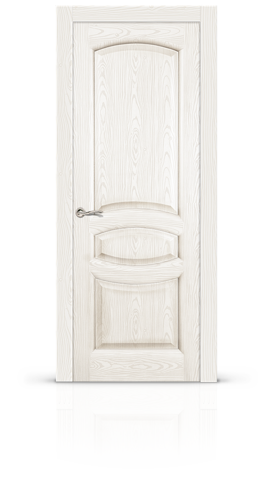 Межкомнатная дверь Топаз остекленная белый ясень 16419