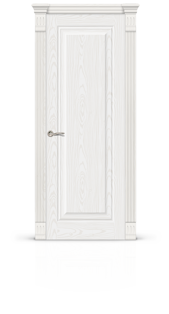 Межкомнатная дверь Малахит-4  остекленная белый ясень 22425